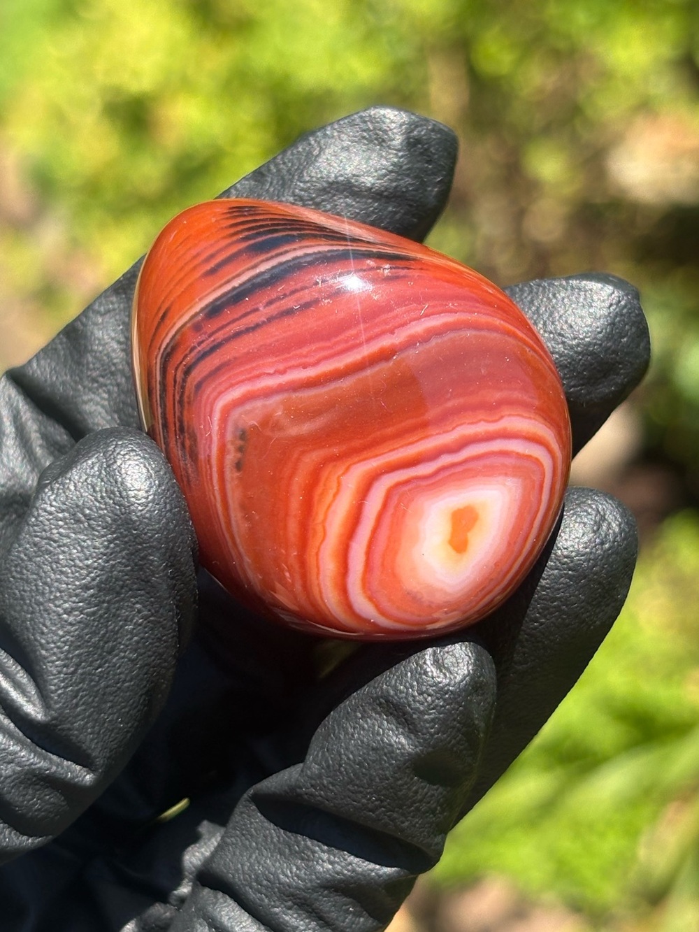 Discounted* Small Sardonyx Crystal Palm Stone with Minor Imperfections